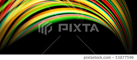 Fluid color rainbow style wave abstract background, techno modern design on black 53877596