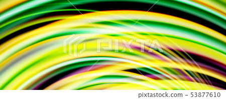 Fluid color rainbow style wave abstract background, techno modern design on black Fluid color rainbow style wave abstract background, techno modern design on black 53877610