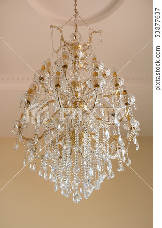 Luxurious Crystal chandelier Lamp on the Ceiling, Luxurious Crystal chandelier Lamp on the Ceiling, 53877637