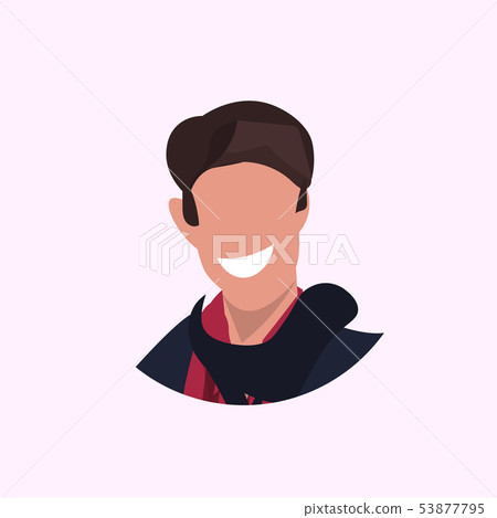 casual man face avatar business man smiling male cartoon character portrait flat white background 53877795