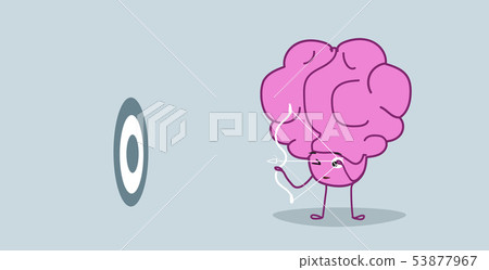 human brain archer hitting arrow in target strategy and goal concept pink cartoon character kawaii human brain archer hitting arrow in target strategy and goal concept pink cartoon character kawaii 53877967