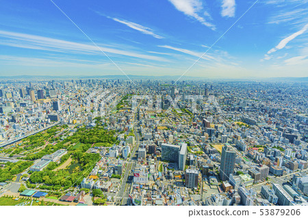 從阿倍野Harukas向北的大阪城市景觀 從阿倍野Harukas向北的大阪城市景觀 53879206