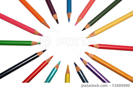 Color pencil with copy space isolated on whtie  53880990