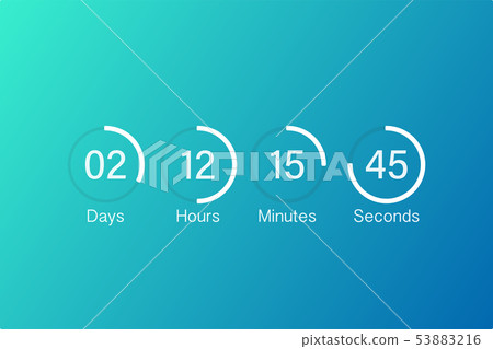 Vector countdown clock counter timer. UI app 53883216