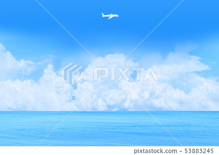 Clouds floating in the sea and clear sky,... - Stock Illustration ...