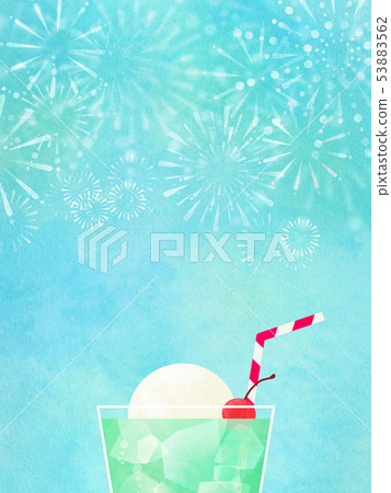 Background-Summer-Fireworks-Cream Soda-Japanese-Japanese-Japanese Paper-Japanese Pattern 53883562