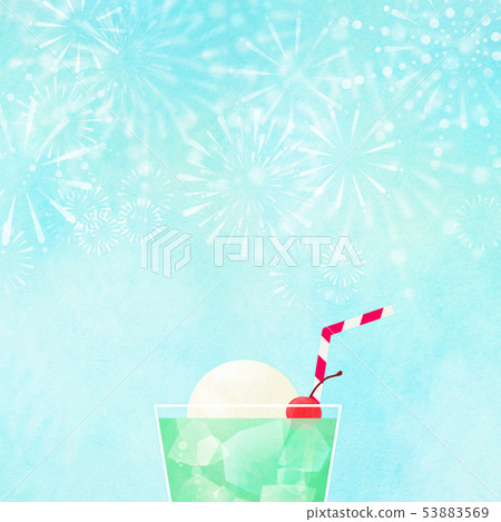 Background-Summer-Fireworks-Cream Soda-Japanese-Japanese-Japanese Paper-Japanese Pattern 53883569