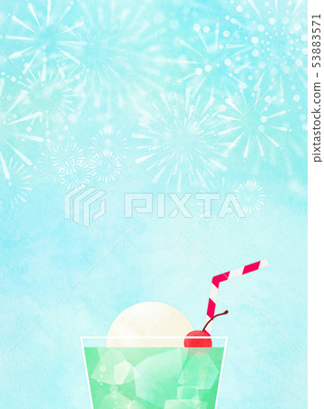 Background-Summer-Fireworks-Cream Soda-Japanese-Japanese-Japanese Paper-Japanese Pattern 53883571