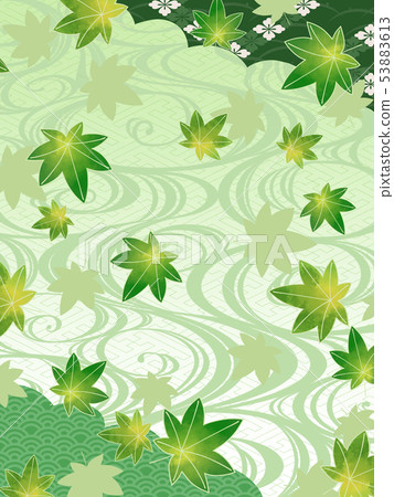 Japanese pattern Samurai and stream hydrological background material 02 53883613
