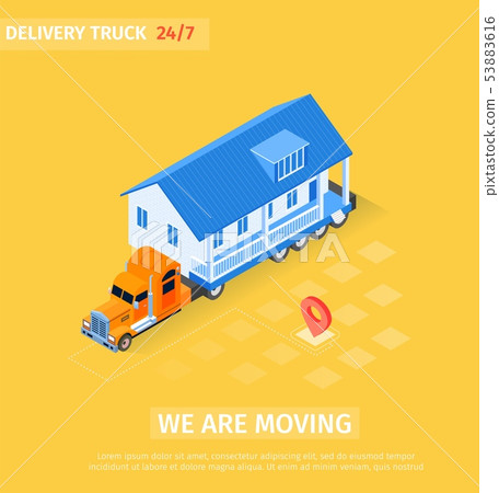 Delivery Truck is Written we are Moving Cartoon. 53883616