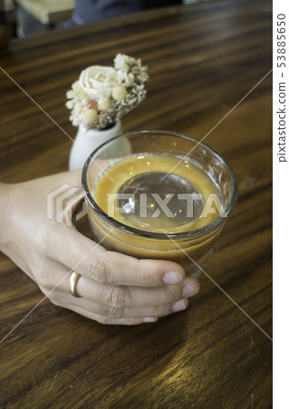 Coffee latte with iced ball Coffee latte with iced ball 53885650