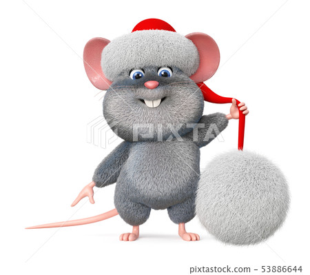 3d illustration funny mouse Santa Claus 3d illustration funny mouse Santa Claus 53886644