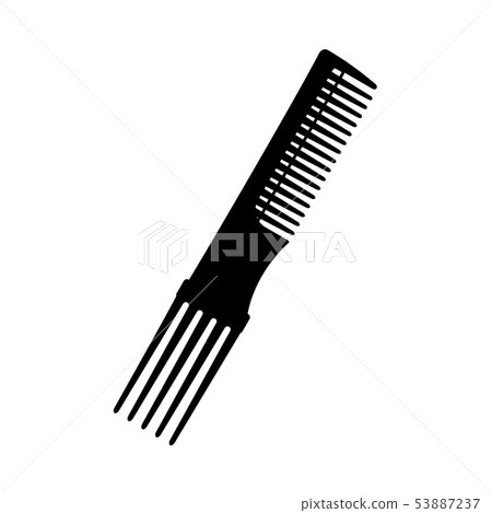 Black and white two side comb silhouette 53887237