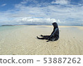 Okinawa / sea / blue sky / sandy beach / summer / sun protection 53887262