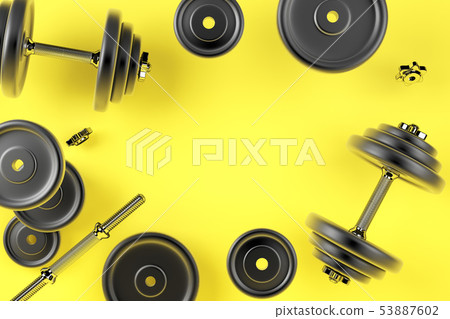 Dumbbell for sports. Bodybuilding equipment 53887602