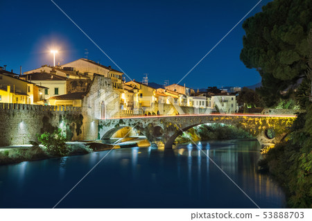 Medieval stone bridge in Prato, Italy Medieval stone bridge in Prato, Italy 53888703