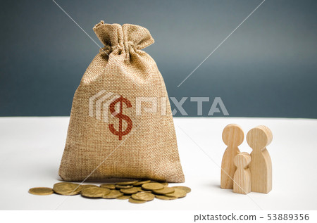 A money bag with a dollar sign A money bag with a dollar sign 53889356