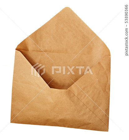 Opened craft paper envelope 53890366