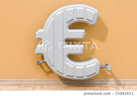 Heating radiator in shaped of euro symbol Heating radiator in shaped of euro symbol 53891651