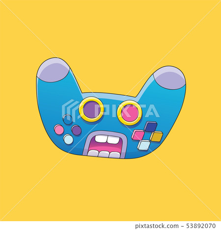 Joystick Cartoon Character Face. Controller Vector 53892070