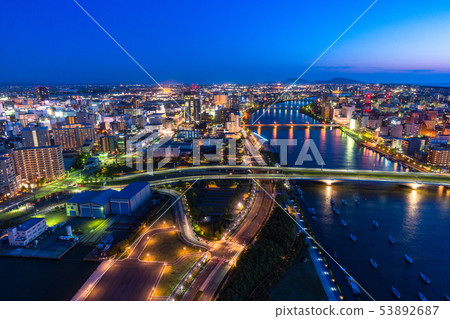 《Niigata Prefecture》 Niigata cityscape/night view 《Niigata Prefecture》 Niigata cityscape/night view 53892687