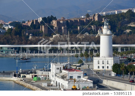 馬拉加,馬拉加港口燈塔和Alcazaba 馬拉加,馬拉加港口燈塔和Alcazaba 53895115