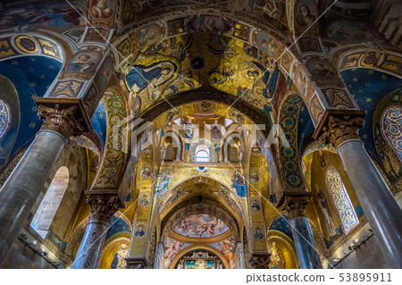 Interior of La Martorana church in Palermo 53895911