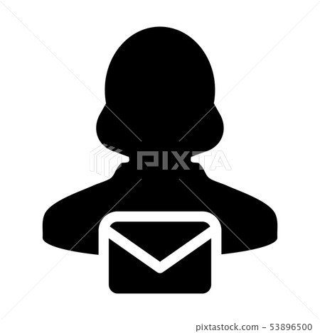 Mail user icon vector emale person profile avatar Mail user icon vector emale person profile avatar 53896500