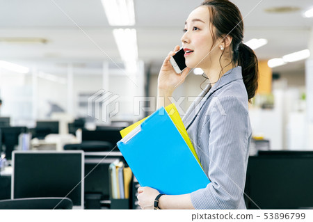 Female Business Office Smartphone 53896799
