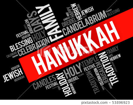 Hanukkah word cloud collage 53896923