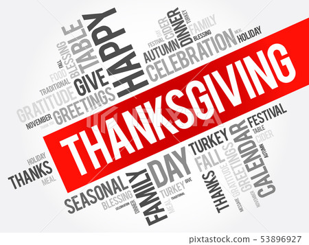 Thanksgiving word cloud collage 53896927