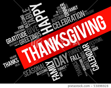 Thanksgiving word cloud collage 53896928