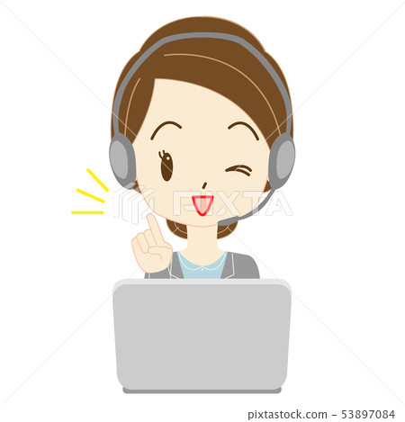 Female business operator personal computer 53897084