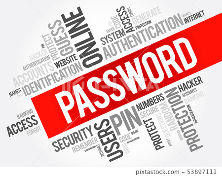 Password word cloud collage 53897111