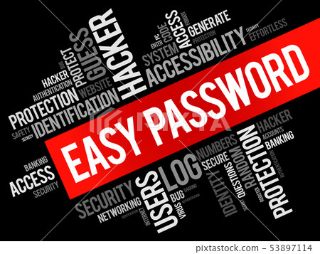 Easy Password word cloud collage 53897114