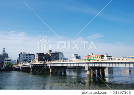 Matsue Ohashi and the cityscape along Ohashi River ... Shimane Prefecture Matsue City Weather: Sunny 53897508