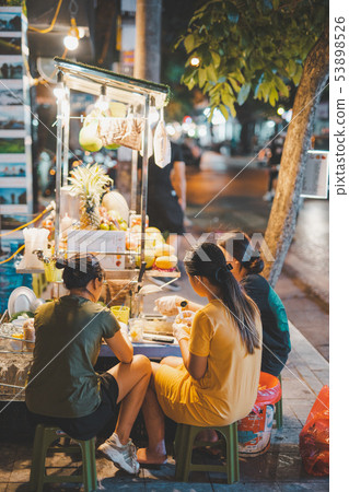 Vietnamese fruit stall Vietnamese fruit stall 53898526