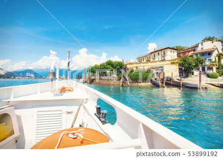 Isola Bella island from the boat in summer 53899192