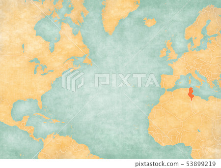 Map of North Atlantic Ocean - Tunisia Map of North Atlantic Ocean - Tunisia 53899219