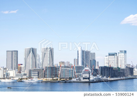 Landscape of seaside city with skyscrapers Landscape of seaside city with skyscrapers 53900124