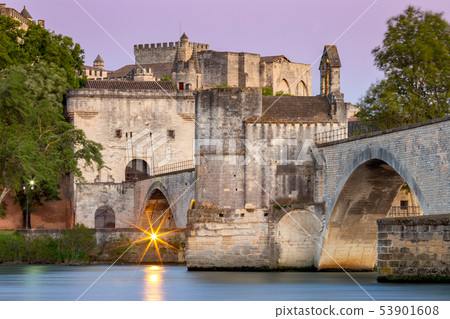 Avignon. Bridge of St. Benezet over the Rhone River. Avignon. Bridge of St. Benezet over the Rhone River. 53901608