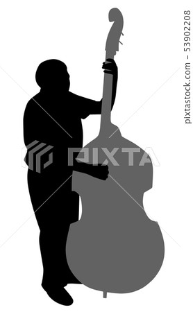 Man playing contrabass 53902208