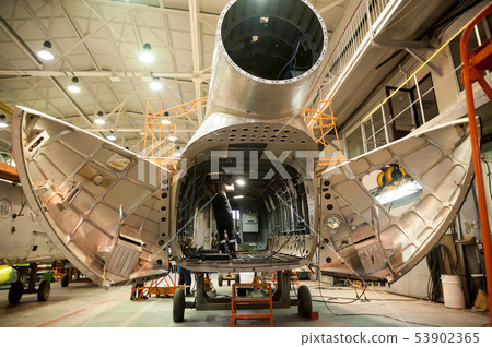 Mi-8 helicopter during maintencance and repair 53902365