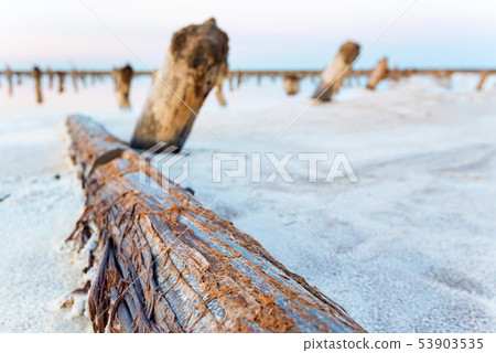 Beautiful view of salt lake Baskunchak in Astrakhan region, Russia 53903535