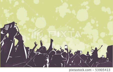 Large crowd of young people at live music festival 53905413
