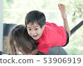 Mother's love and son in nature 53906919