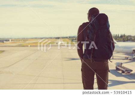 Man in airport Man in airport 53910415