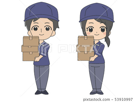 工人男人和女人側身 53910997