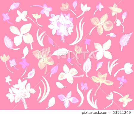 Hydrangea seamless pattern with watercolor. 53911249