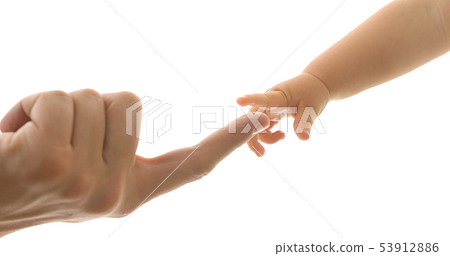 Crop hands of baby and mother 53912886